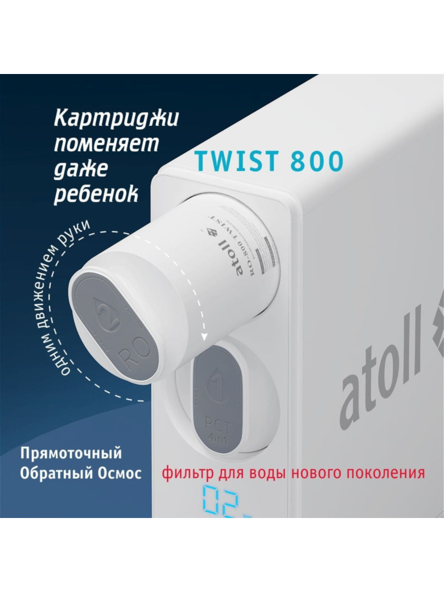 Набор Картриджей Для Atoll Twist 800 (Префильтр И Постфильтр) 2 для очистки воды
