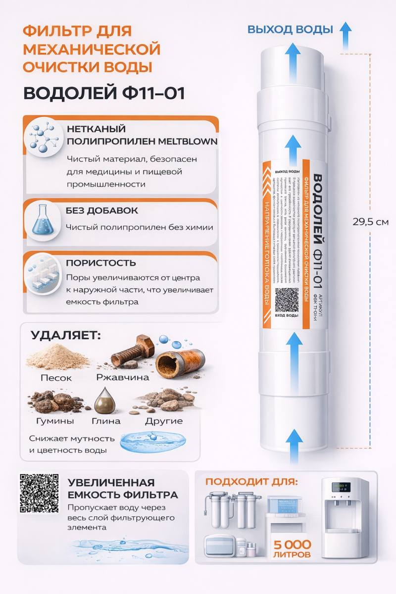 «Водолей Ф11-01» - фильтр для механической очистки воды. 
