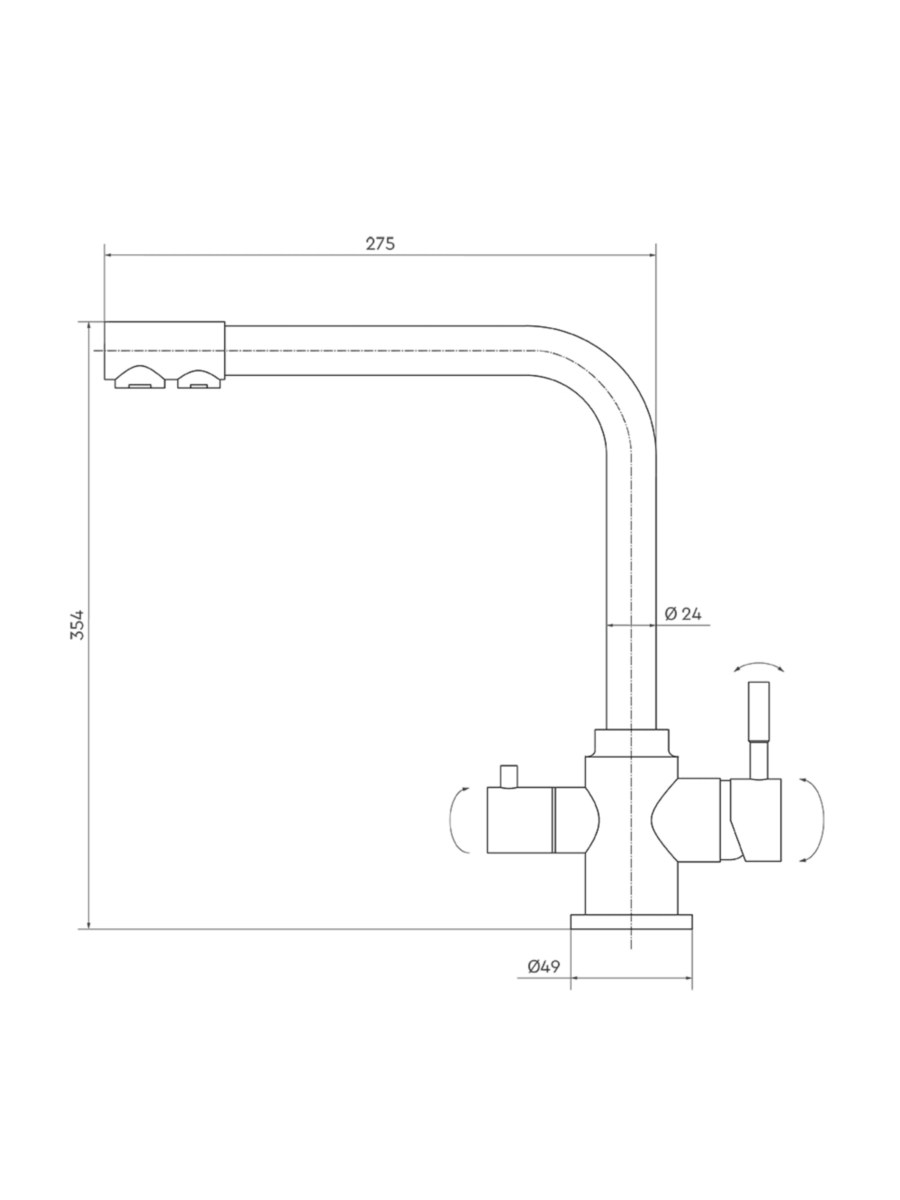 Смеситель Барьер Safe-01Sn С Подключением К Фильтру 5 для очистки воды