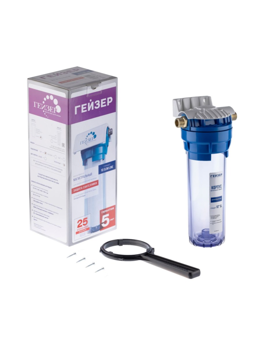 Корпус Гейзер 10Sl С Металлическими Ниппелями 12 1 для очистки воды