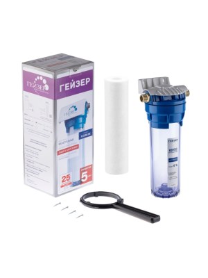 Магистральный Фильтр Гейзер 1П 12  С Прозрачной Колбой 1 для очистки воды