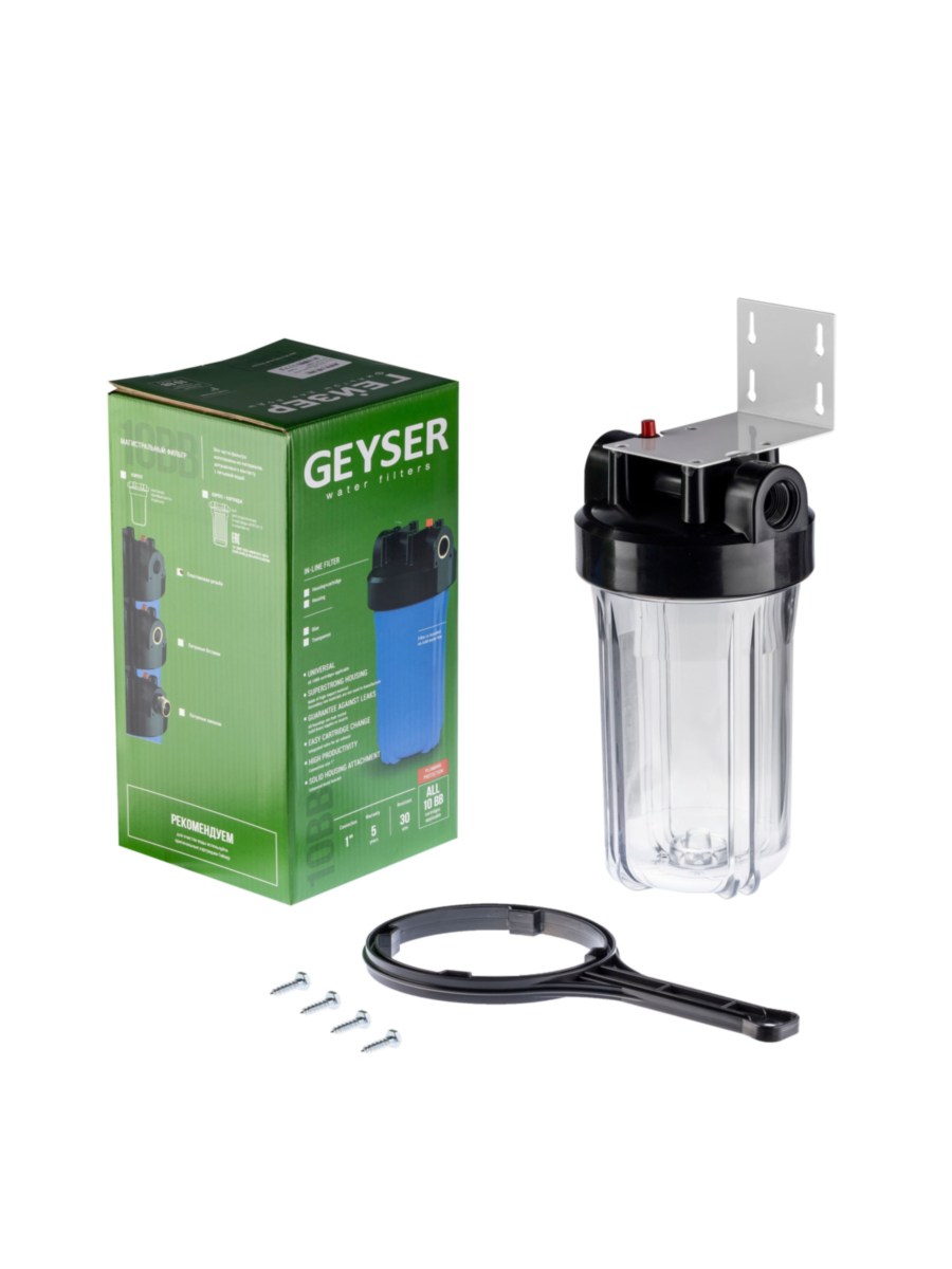 Прозрачный Корпус Гейзер Bb10 Без Ниппелей С Резьбой 1 1 для очистки воды