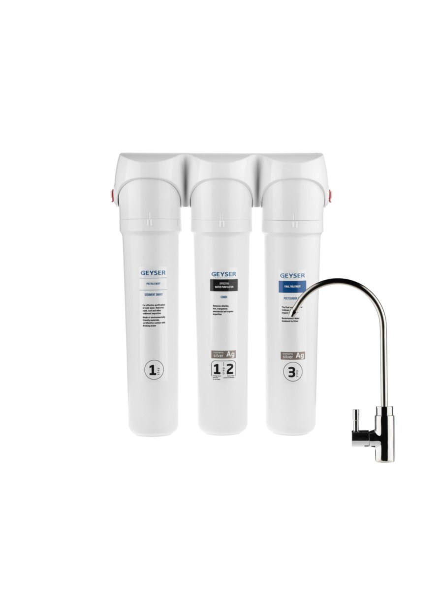 Проточный Питьевой Фильтр Гейзер Смарт Комплексная Очистка (Кран 6) для очистки воды