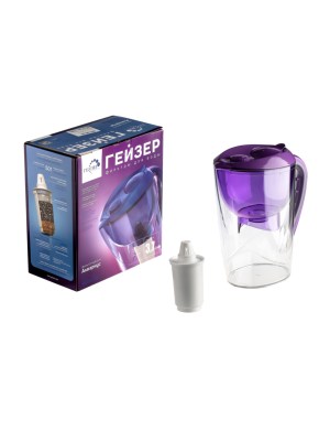Фильтр-Кувшин Гейзер Аквариус Фиолетового Цвета 9 для очистки воды
