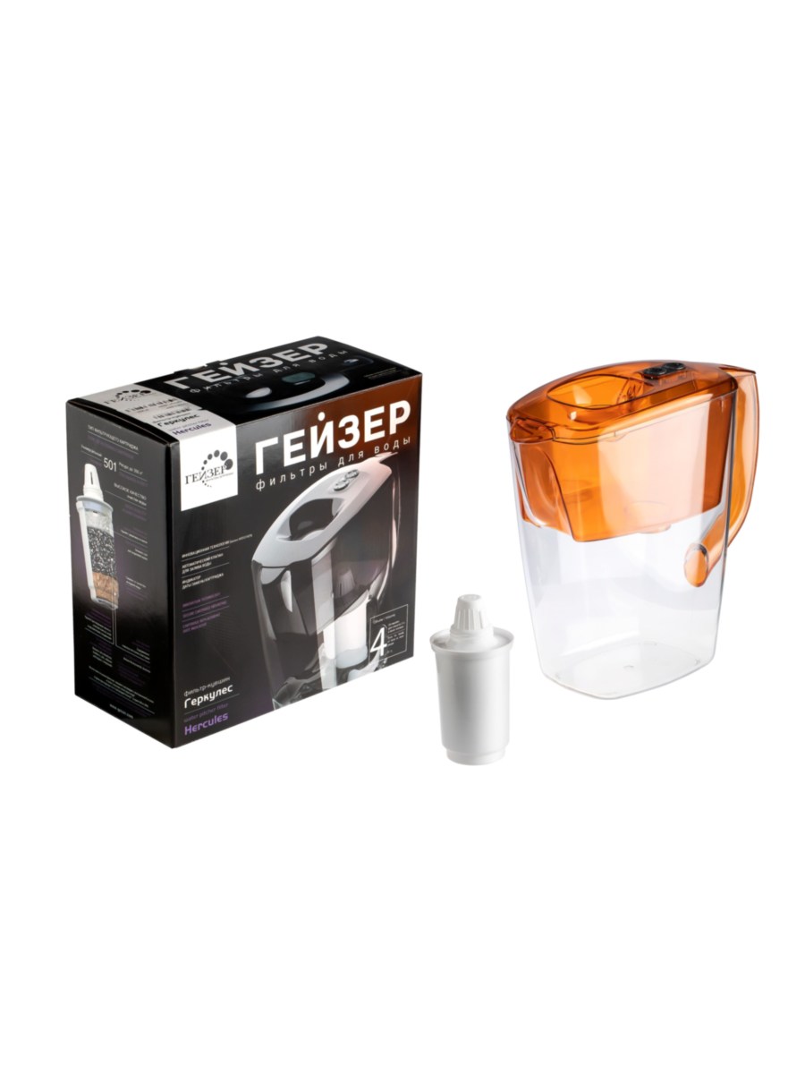 Фильтр-Кувшин Гейзер Геркулес Оранжевого Цвета 10 для очистки воды