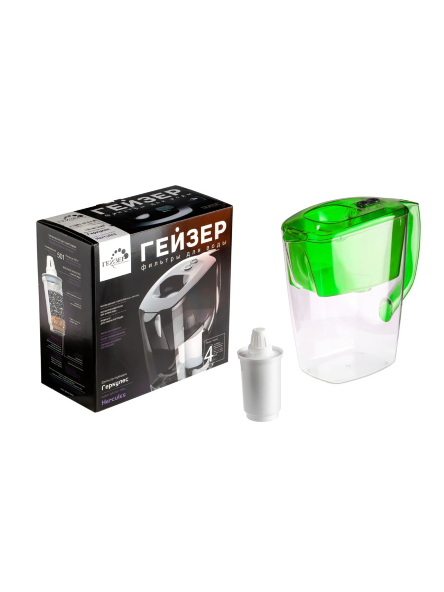 Фильтр-Кувшин Гейзер Геркулес Зелёного Цвета 10 для очистки воды
