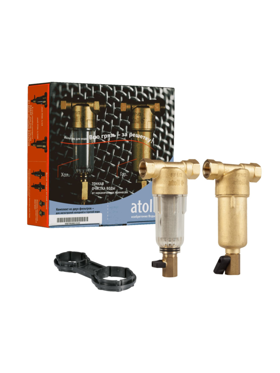 Набор Магистральных Сетчатых Фильтров Atoll Ff06-12A+Am 1 для очистки воды