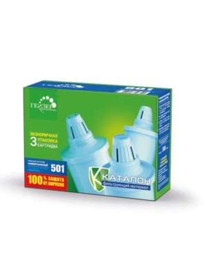 Набор Из Трёх Сменных Картриджей №501 Для Фильтра-Кувшина Гейзер 2 для очистки воды